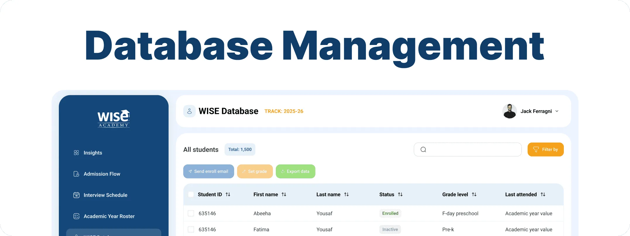 Wise Academy screen